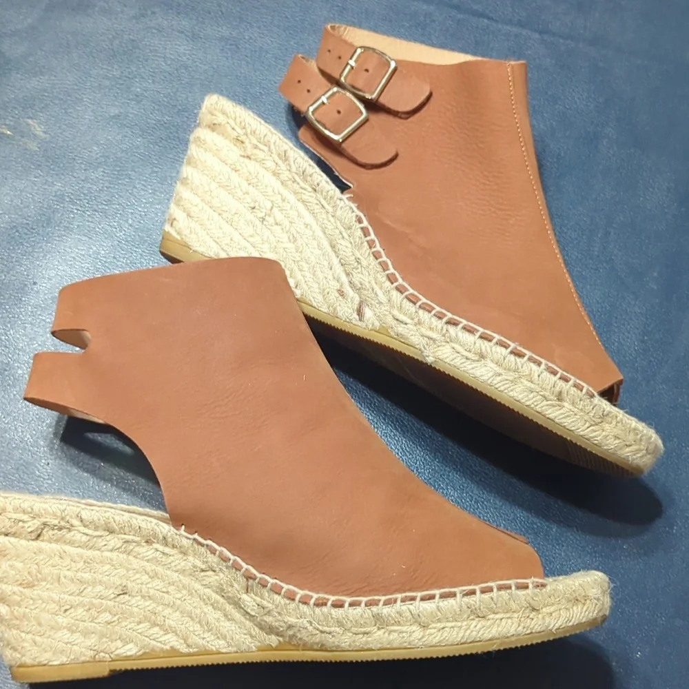Kanna Womens Shoes Wedge Sandels Espadrilles Neutral‎ Quiet Luxury Size 41 10